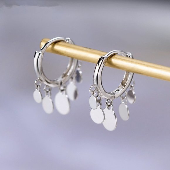 Beautiful Shaking Silver Plated Fashion Hoop Earrings for Women, VP1017 - Picture 2 of 3
